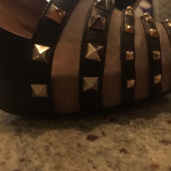 Valentino spikes pumps open toe black leather sz40 - Picture 6 of 8